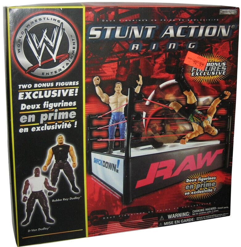 2003 WWE Jakks Pacific Stunt Action Ring [With Bubba Ray Dudley & D-Von Dudley]