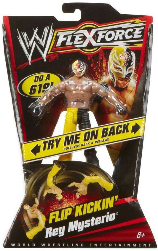 2010 WWE Mattel Flex Force Series 1 Flip Kickin' Rey Mysterio [With Yellow Gear]