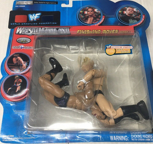 2000 WWF Jakks Pacific Finishing Moves Series 1 Triple H & The Rock [In Clear Clamshell]