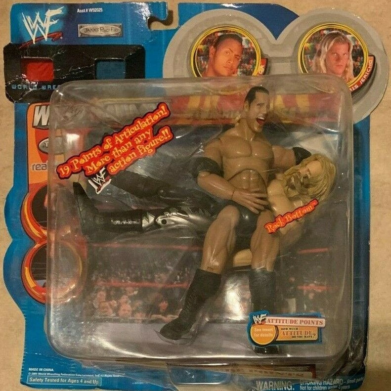 2001 WWF Jakks Pacific Finishing Moves Series 2 "Rock Bottom": The Rock & Chris Jericho