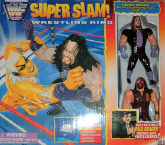 1996 WWF Just Toys Bend-Ems Super Slam! Wrestling Ring [With Paul Bearer, Undertaker & Mankind]