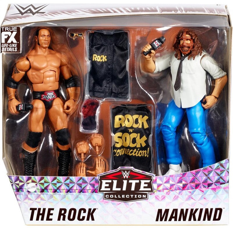 2021 WWE Mattel Elite Collection 2-Packs "Rock 'n' Sock Connection" The Rock & Mankind