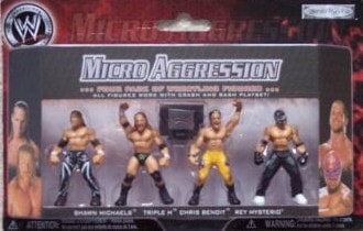 2007-2008 WWE Jakks Pacific Micro Aggression Multipack: Shawn Michaels, Triple H, Chris Benoit & Rey Mysterio [Exclusive]