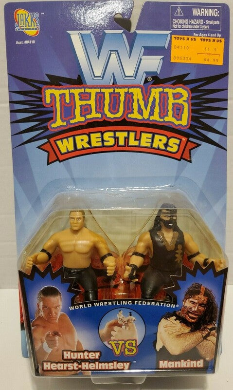 1997 WWF Jakks Pacific Thumb Wrestlers: Hunter Hearst-Helmsley vs. Mankind