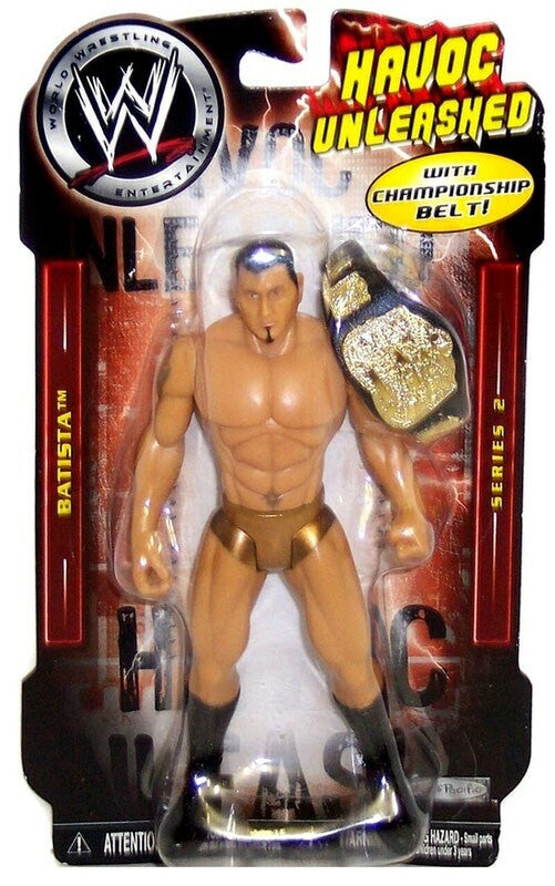 2006 WWE Jakks Pacific Bone-Crunching Action Havoc Unleashed Series 2 Batista [With Gold Trunks & Championship]