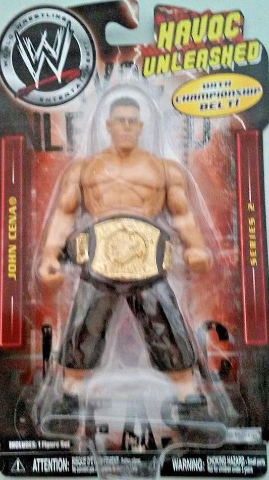 2006 WWE Jakks Pacific Bone-Crunching Action Havoc Unleashed Series 2 John Cena [With Championship]