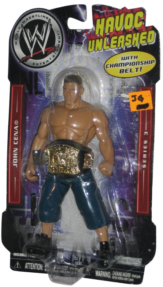 2007 WWE Jakks Pacific Bone-Crunching Action Havoc Unleashed Series 3 John Cena [With Championship]