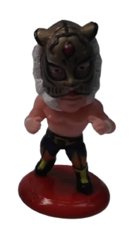 2005 CharaPro Mini Big Heads/Pro-Kaku Heroes Series 1 Tiger Mask [With Blue Pants, In Fighting Pose]