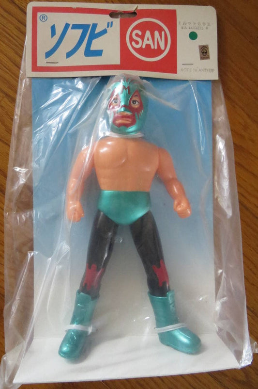 Marusan Sofubi [Soft Vinyl] Mil Mascaras [With Black, Green & Red Gear, In Marusan Packaging]