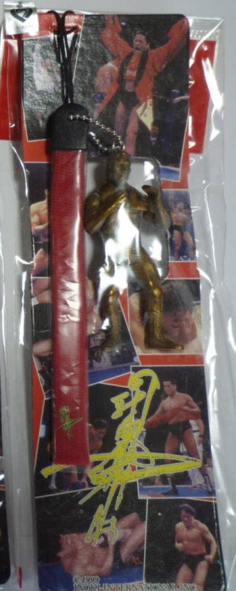 1999 CharaPro Antonio Inoki Figure Strap [Gold With Ring Gear]