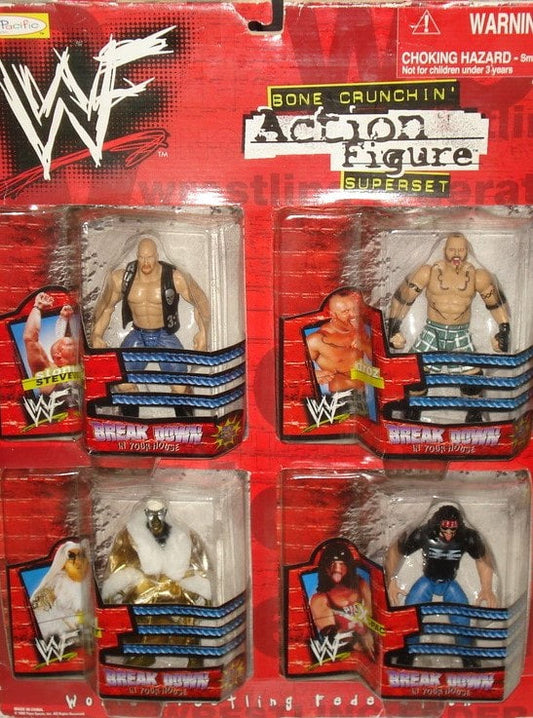 1999 WWF Jakks Pacific Break Down In Your House Wholesaler Exclusive Superset: Stone Cold Steve Austin, Droz, Goldust & X-Pac