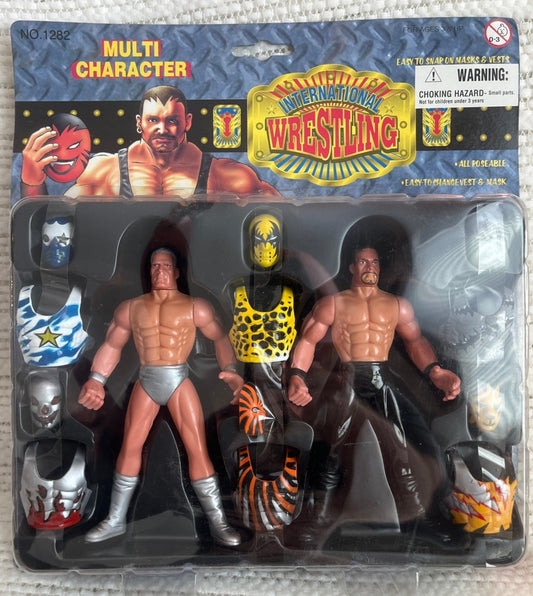 2000 Hinstar International Wrestling Bootleg/Knockoff Multi Character Wrestler 2-Pack