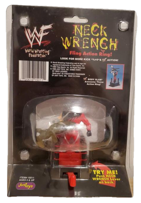 1999 WWF Just Toys Micro Bend-Ems Neck Wrench Fling Action Ring Kane & Goldust