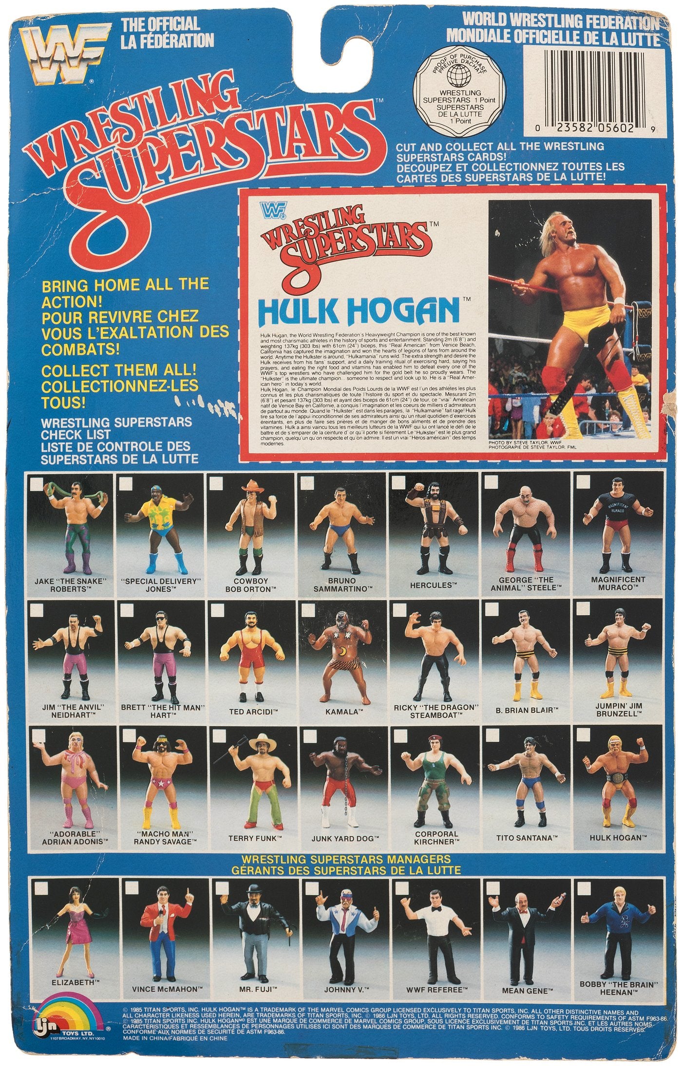 1988 WWF LJN Wrestling Superstars Series 5 Hulk Hogan [With Red Trunks & White Shirt]