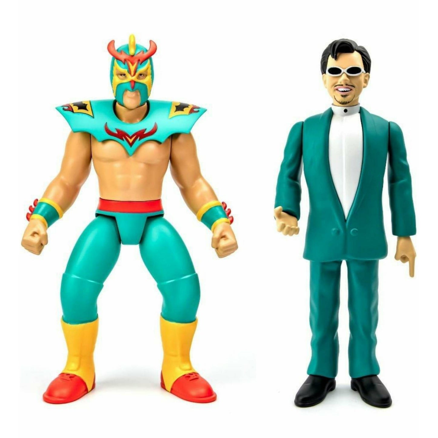 2024 FC Toys Bone Crushing Wrestlers Series 1 Ultimo Dragon [With Teal Gear] & Sonny Onoo [With Teal Suit]