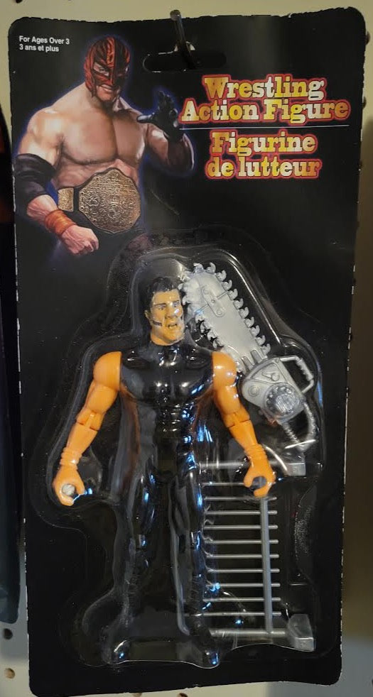 Bootleg/Knockoff Wrestling Action Figure With Chainsaw & Guardrail Accessories