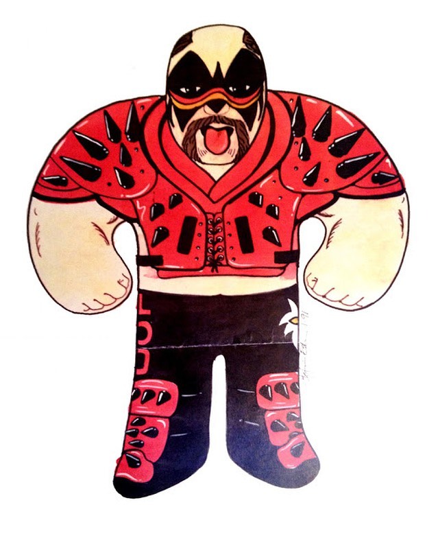 1991 WWF Tonka Wrestling Buddies Legion of Doom Hawk Original Sketch