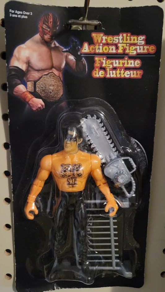 Bootleg/Knockoff Wrestling Action Figure With Chainsaw & Guardrail Accessories