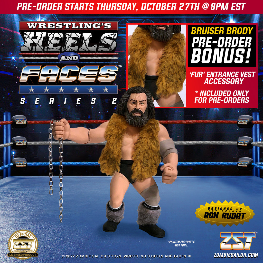 2023 Zombie Sailor's Toys Wrestling's Heels & Faces Series 2 Bruiser Brody [With Preorder Vest]