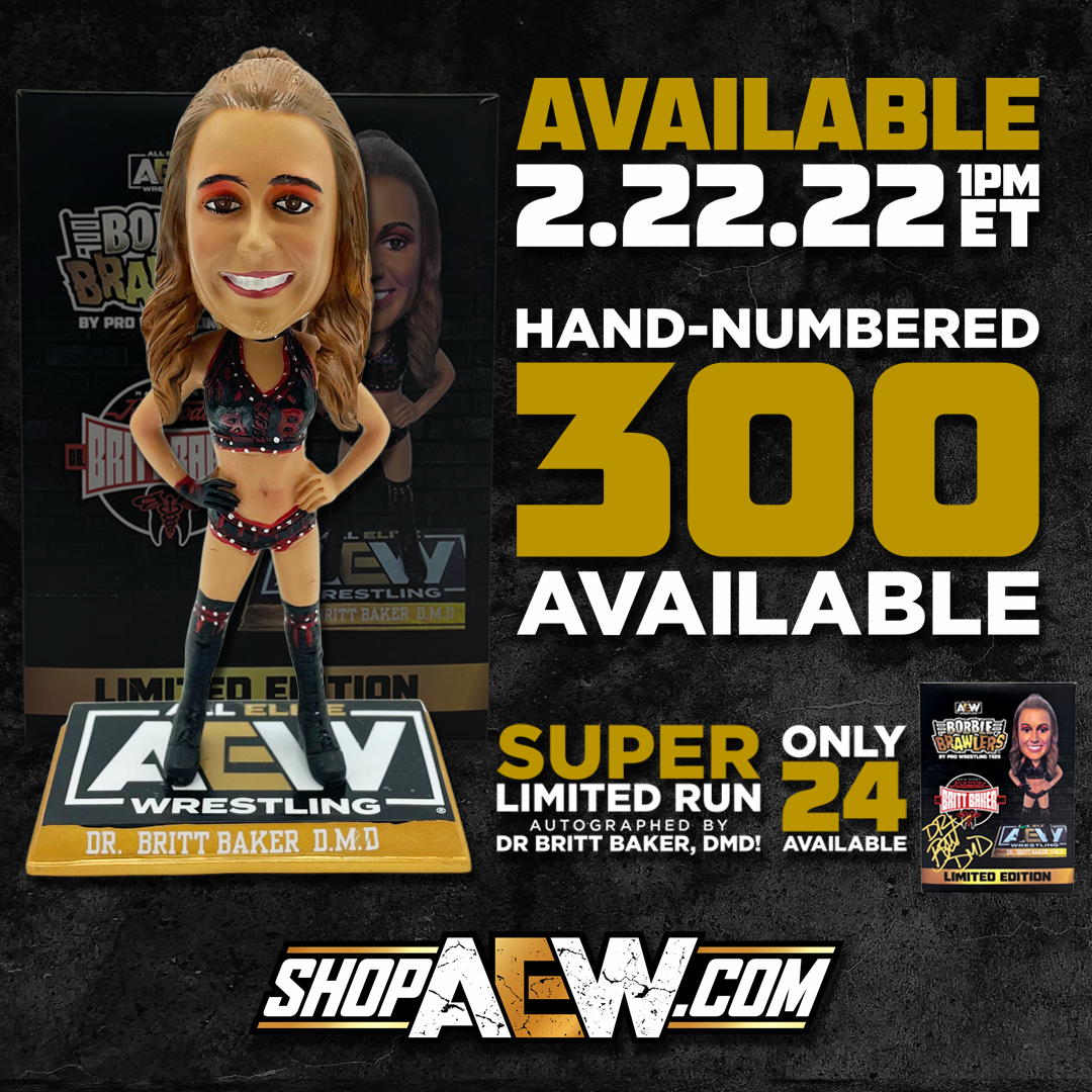 2022 AEW Pro Wrestling Tees Bobble Brawlers Dr. Britt Baker, D.M.D.