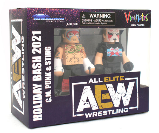 2022 AEW Diamond Select Toys SDCC Exclusive Holiday Bash Vinimates CM Punk & Sting