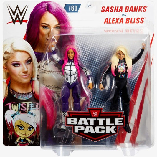 2019 WWE Mattel Basic Battle Packs Series 60 Sasha Banks vs. Alexa Bliss