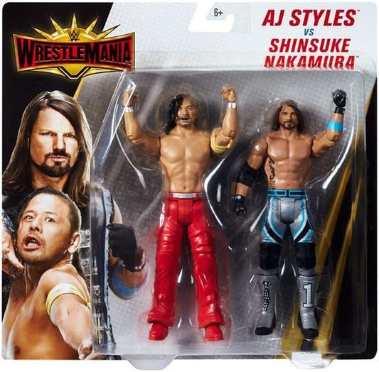 2019 WWE Mattel Basic WrestleMania 35 AJ Styles vs. Shinsuke Nakamura