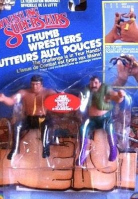 1985 WWF LJN Wrestling Superstars Thumb Wrestlers Ricky "The Dragon" Steamboat vs. Jake "The Snake" Roberts
