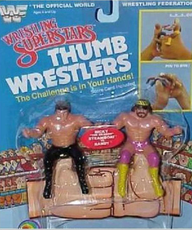 1985 WWF LJN Wrestling Superstars Thumb Wrestlers Ricky "The Dragon" Steamboat vs. Randy "Macho Man" Savage