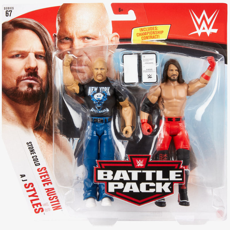 2020 WWE Mattel Basic Battle Packs Series 67 Stone Cold Steve Austin vs. AJ Styles