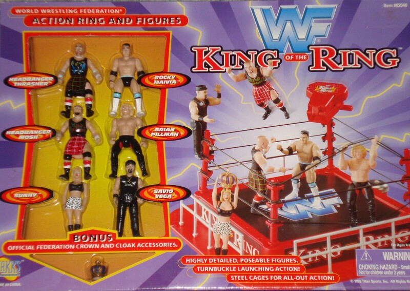 1998 WWF Jakks Pacific Mini Slammin' Action King of the Ring Action Ring & Figures