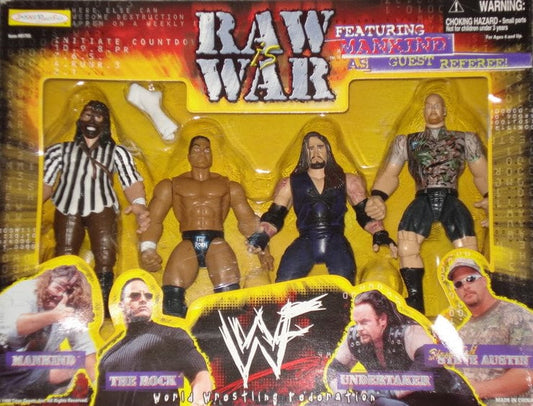 1999 WWF Jakks Pacific Raw Is War Box Set: Mankind, The Rock, Undertaker & Stone Cold Steve Austin [Exclusive]