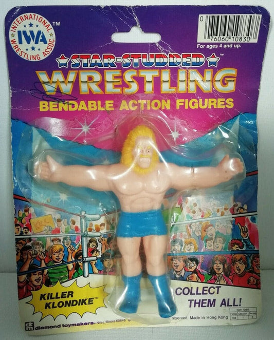 1985 IWA Star-Studded Wrestling Bendable Action Figures Killer Klondike