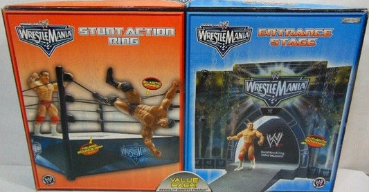 WWE Jakks Pacific WrestleMania 22 Entrance Stage & Stunt Action Ring Value Pack