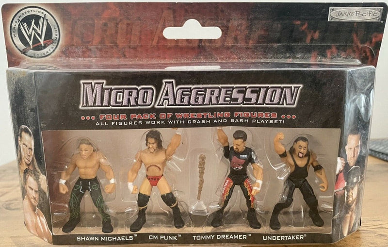 2007-2008 WWE Jakks Pacific Micro Aggression Multipack: Shawn Michaels, CM Punk, Tommy Dreamer & Undertaker [Exclusive]