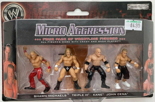 2007-2008 WWE Jakks Pacific Micro Aggression Multipack: Shawn Michaels, Triple H, Kane & John Cena [Exclusive]