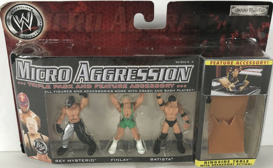 2007 WWE Jakks Pacific Micro Aggression Series 4 Rey Mysterio, Finlay & Batista