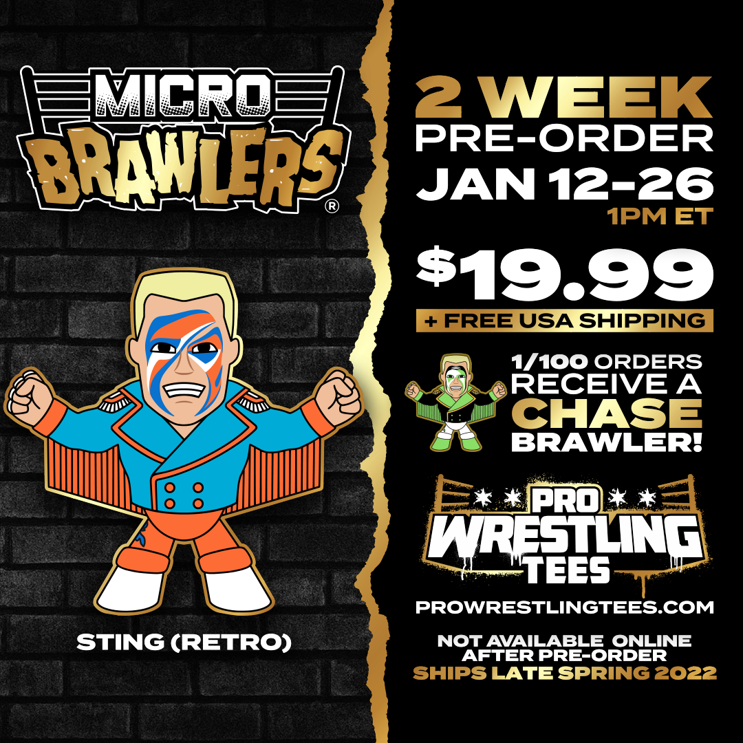 2022 AEW Pro Wrestling Tees Micro Brawlers Limited Edition Sting [Retro]