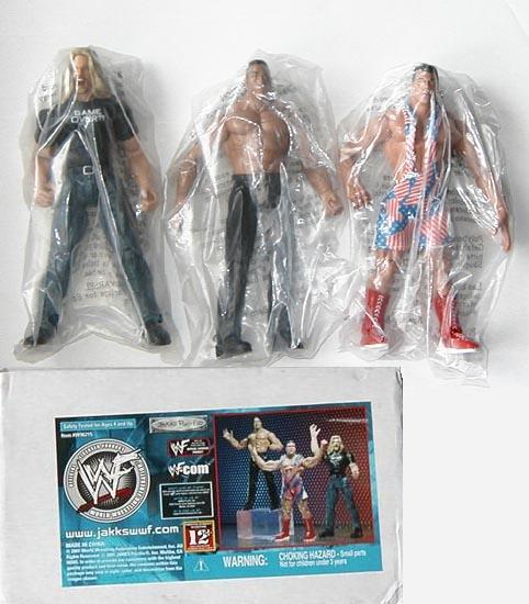 WWF Jakks Pacific Titantron Live Mailaway 3-Pack: Triple H, The Rock & Kurt Angle