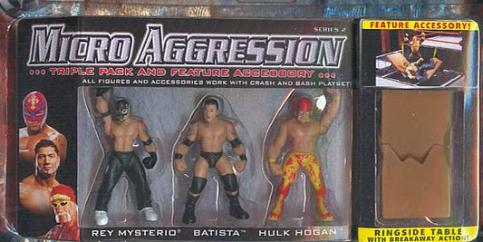 2007 WWE Jakks Pacific Micro Aggression Series 2 Rey Mysterio, Batista & Hulk Hogan