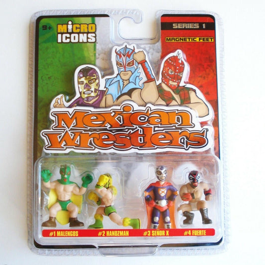 2004 X-Concepts Micro Icons Mexican Wrestlers Series 1 4-Pack: #1 Malengos, #2 Handzman, #3 Senor X & #4 Fuerte