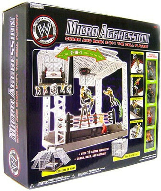 2008 WWE Jakks Pacific Micro Aggression Crash and Bash 2-In-1 The Cell Playset