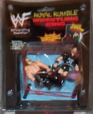 1998 WWF Just Toys Micro Bend-Ems Royal Rumble Wrestling Ring Edge & Stone Cold Steve Austin
