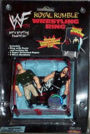 1998 WWF Just Toys Micro Bend-Ems Royal Rumble Wrestling Ring The Interrogator & Undertaker