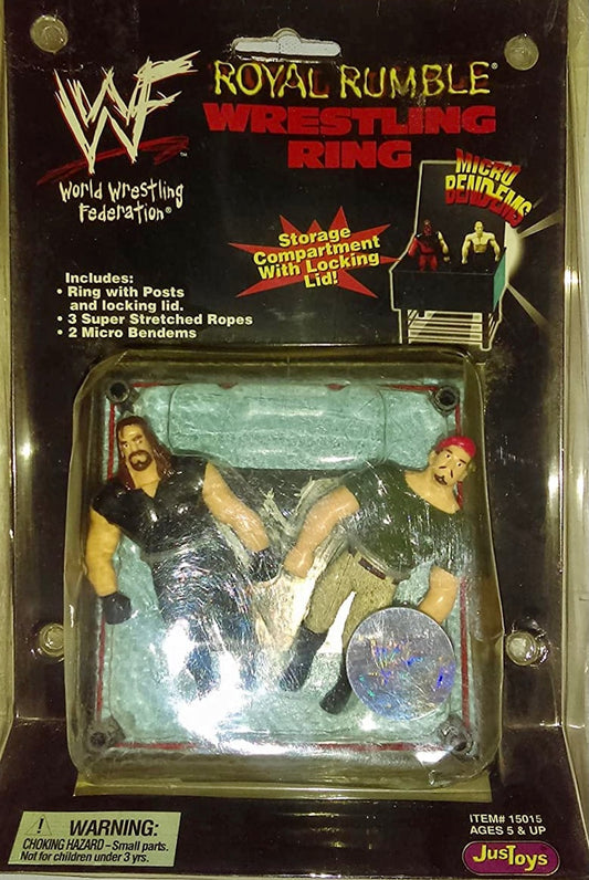 1998 WWF Just Toys Micro Bend-Ems Royal Rumble Wrestling Ring Undertaker & The Interrogator