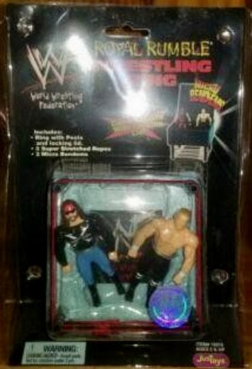 1998 WWF Just Toys Micro Bend-Ems Royal Rumble Wrestling Ring X-Pac & Hunter Hearst Helmsley