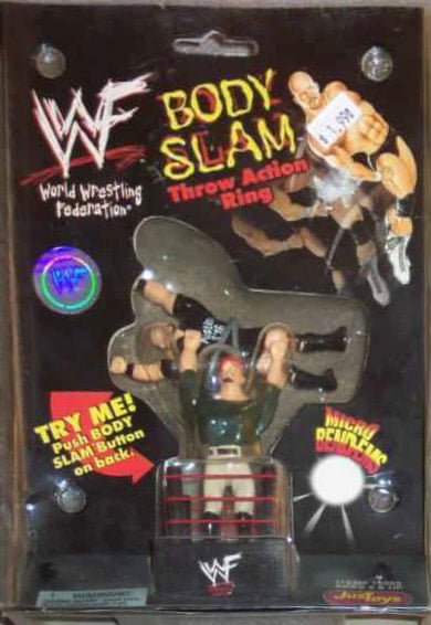 1998 WWF Just Toys Micro Bend-Ems Body Slam Throw Action Ring The Interrogator & Stone Cold Steve Austin