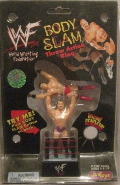 1998 WWF Just Toys Micro Bend-Ems Body Slam Throw Action Ring Val Venis & Ken Shamrock