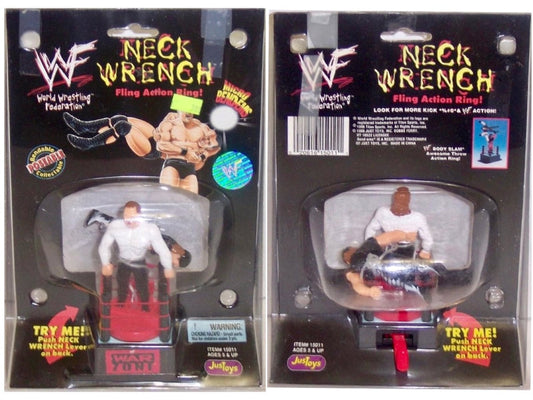 1999 WWF Just Toys Micro Bend-Ems Neck Wrench Fling Action Ring Gangrel & Road Dogg Jesse James