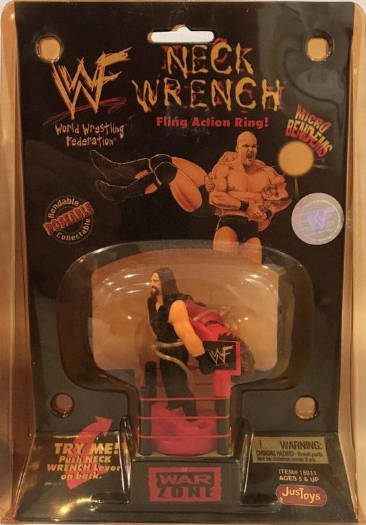 1999 WWF Just Toys Micro Bend-Ems Neck Wrench Fling Action Ring Undertaker & Kane